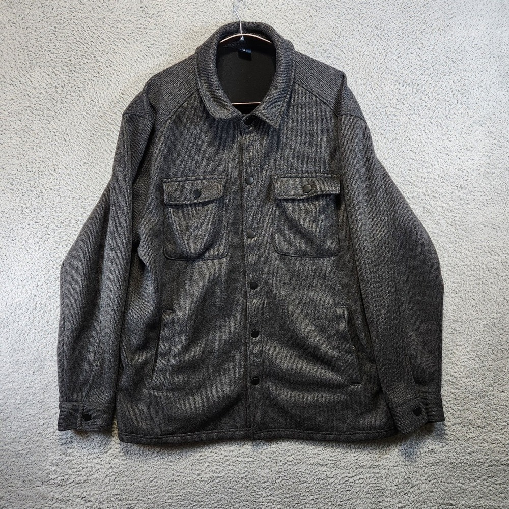 George Button Up Jacket Mens 2XL Textured Pockets Long Sleeve Casual‎ Outerwear
